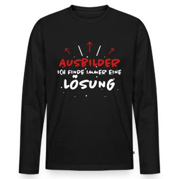Ausbilder Spruch Beruf Lustiges Ausbilder Geschenk - Männer Premium Bio Langarmshirt - Schwarz - Vorne - Nico (187cm)
