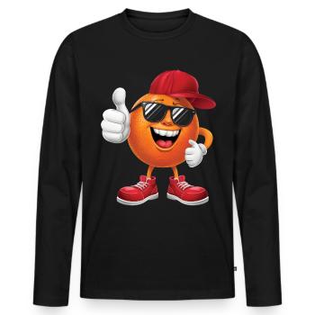 Orange - Männer Premium Bio Langarmshirt - Schwarz - Vorne - Nico (187cm)