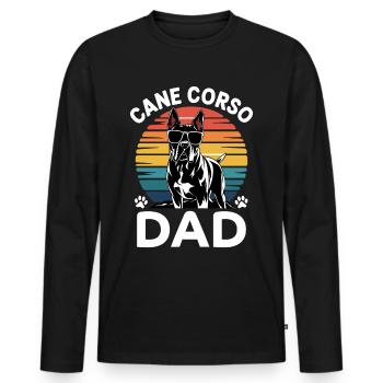 Cane Corso Italiano Papa Papa Cane Corso Cadeau - T-shirt manches longues Premium bio Homme - noir - Devant - Nico (187cm)
