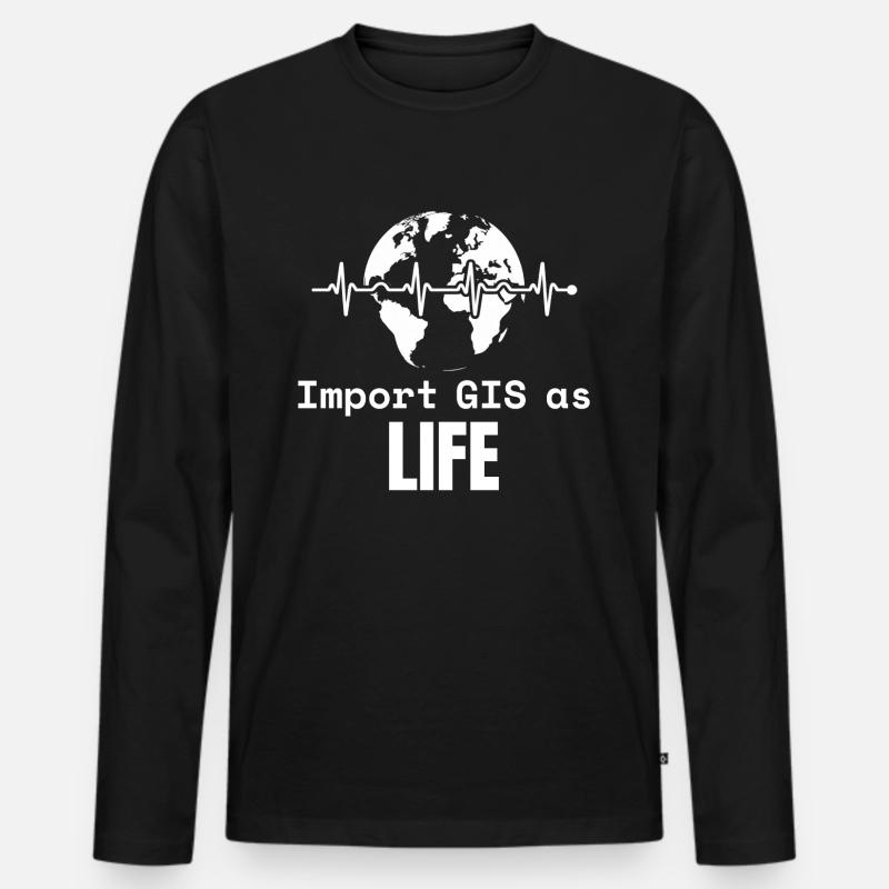 GIS Life Geospatial Mapping Datenanalyse - Männer Premium Bio Langarmshirt - Schwarz