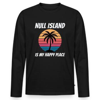 Null Island Geolocation GIS Cartography Humor - Men's Premium Organic Long Sleeve Shirt - black - Front - Nico (187cm)