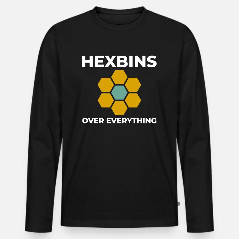 Hexbins Datenvisualisierung GIS Mapping Räumlich - Männer Premium Bio Langarmshirt - Schwarz