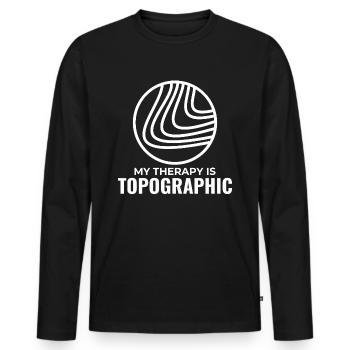 Meine Therapie ist topographisch GIS Höhenlinien Karte - Männer Premium Bio Langarmshirt - Schwarz - Vorne - Nico (187cm)