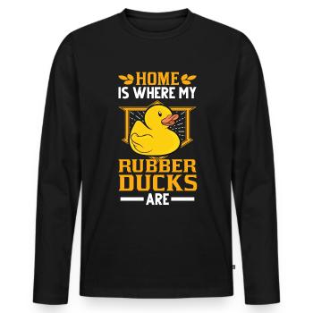 La maison est l'endroit où sont mes canards en - T-shirt manches longues Premium bio Homme - noir - Devant - Nico (187cm)