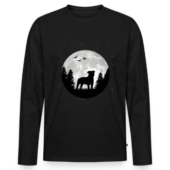 Parson Russell Terrier Moon - Men's Premium Organic Long Sleeve Shirt - black - Front - Nico (187cm)