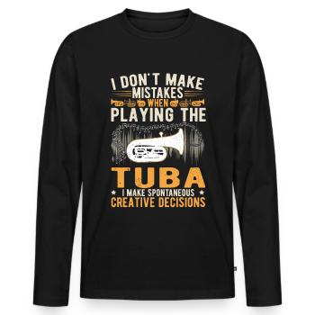 Tuba Creative Decisions Orchestre Joueur de tuba - T-shirt manches longues Premium bio Homme - noir - Devant - Nico (187cm)