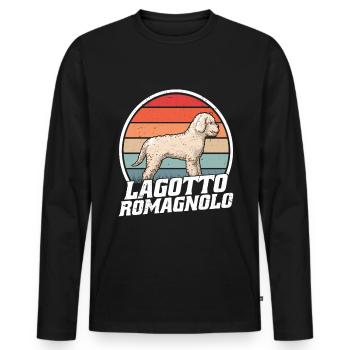 Lagotto Romagnolo Retro Truffe Chien d’eau Chien - T-shirt manches longues Premium bio Homme - noir - Devant - Nico (187cm)