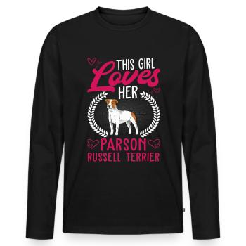 This girl loves her Parson Russell Terrier - Men's Premium Organic Long Sleeve Shirt - black - Front - Nico (187cm)