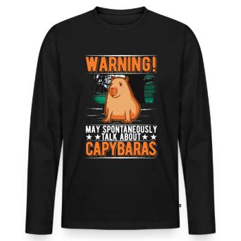 Capybara Cadeau Capybara Capibara - T-shirt manches longues Premium bio Homme - noir - Devant - Nico (187cm)