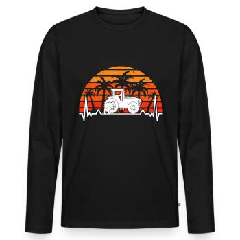 Landmaschinenmechaniker Evolution Traktor - Männer Premium Bio Langarmshirt - Schwarz - Vorne - Nico (187cm)