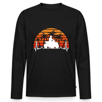 Quad Heartbeat Retro 4x4 ATV Quad Biker - Men's Premium Organic Long Sleeve Shirt - black - Front - Nico (187cm)