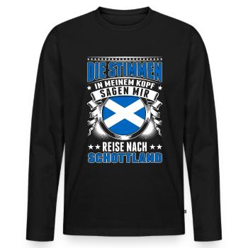 Schottland Stimmen Schottische Flagge Scotland - Männer Premium Bio Langarmshirt - Schwarz - Vorne - Nico (187cm)