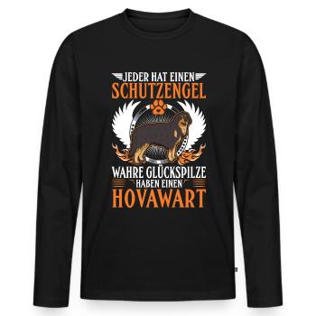 Hovawart Schutzengel - Männer Premium Bio Langarmshirt - Schwarz - Vorne - Nico (187cm)