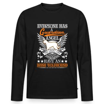 Irish Wolfhound Guardian Angel Irish Wolfhound - T-shirt manches longues Premium bio Homme - noir - Devant - Nico (187cm)