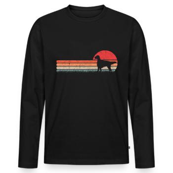 Setter Anglais Retro Englischer Setter Vintage - T-shirt manches longues Premium bio Homme - noir - Devant - Nico (187cm)