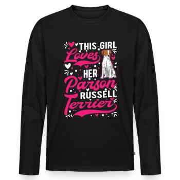 Cette fille aime son Parson Russell Terrier - T-shirt manches longues Premium bio Homme - noir - Devant - Nico (187cm)