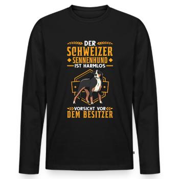 Großer Schweizer Sennenhund Besitzer - Männer Premium Bio Langarmshirt - Schwarz - Vorne - Nico (187cm)
