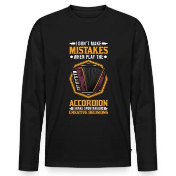 I don't make Mistakes Accordion Accordion Accordion - Men's Premium Organic Long Sleeve Shirt - black - Front - Nico (187cm)