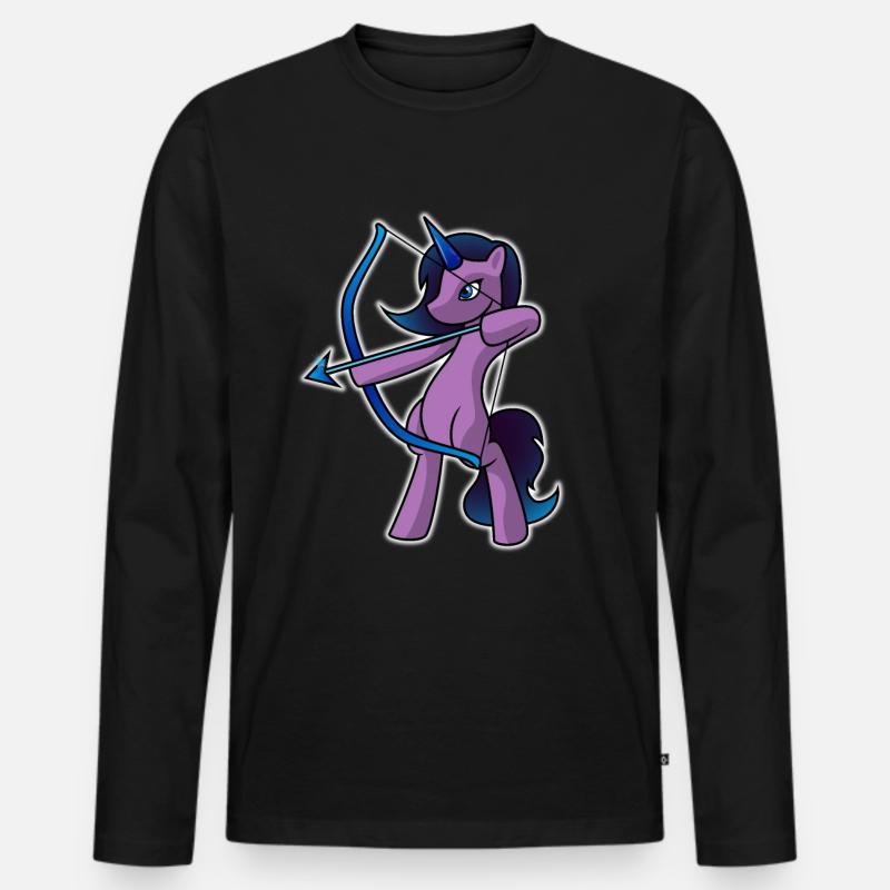 Bogenschütze Einhorn - Männer Premium Bio Langarmshirt - Schwarz