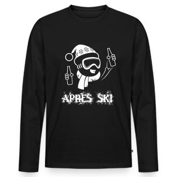 Apres Ski Instructor - Men's Premium Organic Long Sleeve Shirt - black - Front - Nico (187cm)