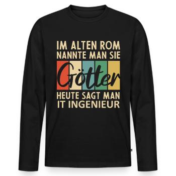 Lustige IT Ingenieur Sprüche - Männer Premium Bio Langarmshirt - Schwarz - Vorne - Nico (187cm)