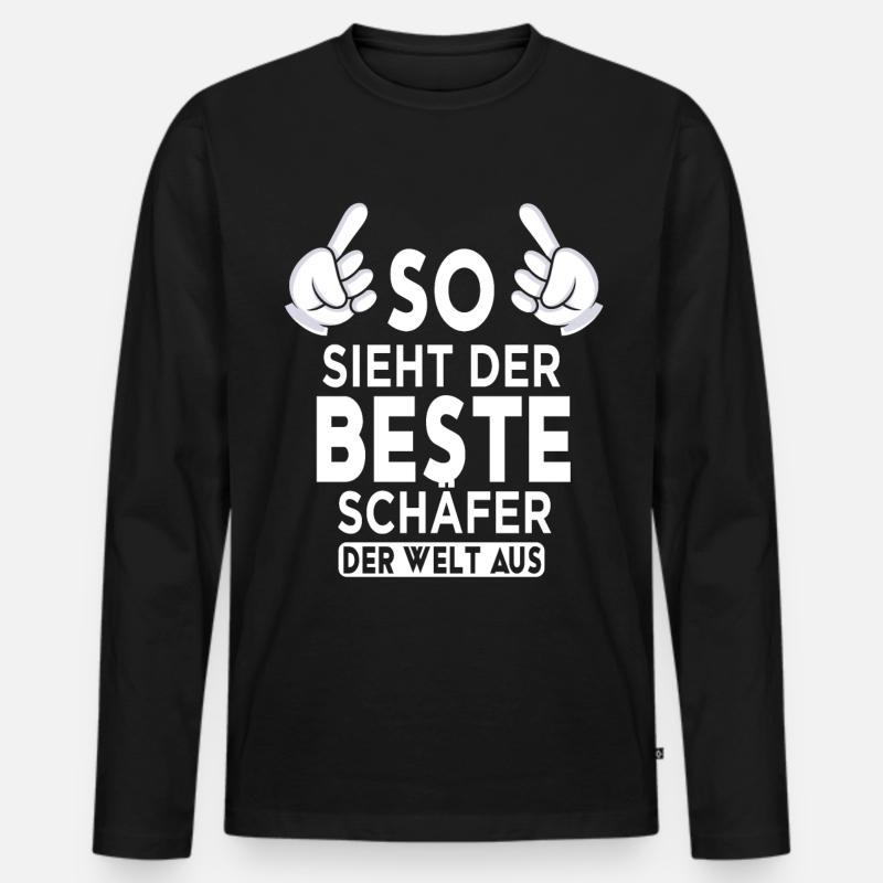 Schäfer Spruch - Männer Premium Bio Langarmshirt - Schwarz