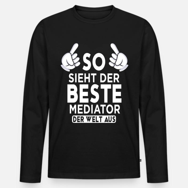 Mediator Spruch - Männer Premium Bio Langarmshirt - Schwarz