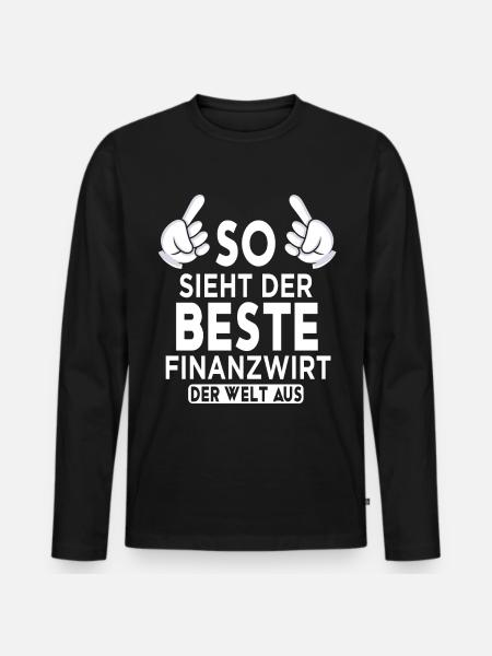 Finanzwirt Spruch - Männer Premium Bio Langarmshirt - Schwarz