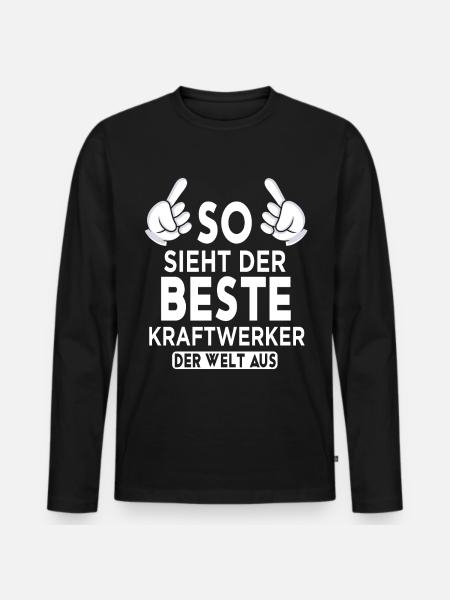Kraftwerker Spruch - Männer Premium Bio Langarmshirt - Schwarz