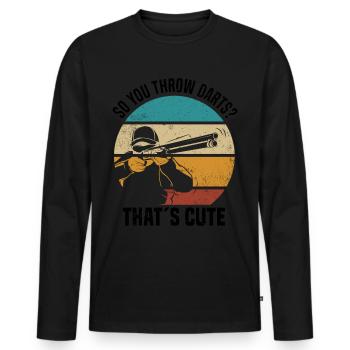 Wurfscheiben Schießen | Sport Wurfscheibe Geschenk - Männer Premium Bio Langarmshirt - Schwarz - Vorne - Nico (187cm)