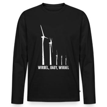 Electricity WIRBEL BABY WIRBEL FUNNY - Männer Premium Bio Langarmshirt - Schwarz - Vorne - Nico (187cm)