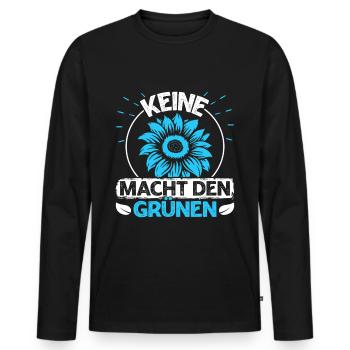 Windkraft MACHT DEN GRÜNEN Lustig - Männer Premium Bio Langarmshirt - Schwarz - Vorne - Nico (187cm)