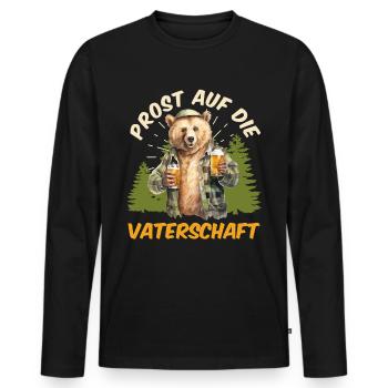 Bald Papa PROST AUF DIE VATERSCHAFT Lustig - Männer Premium Bio Langarmshirt - Schwarz - Vorne - Nico (187cm)