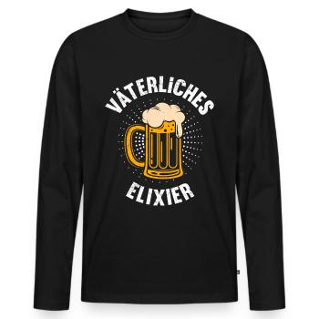 Vaterschaft VÄTERLICHES ELIXIER Lustiges - Männer Premium Bio Langarmshirt - Schwarz - Vorne - Nico (187cm)