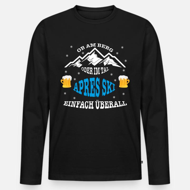 Apres Ski - Männer Premium Bio Langarmshirt - Schwarz