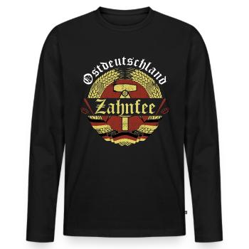 Zahnfee - Ostdeutschland - Männer Premium Bio Langarmshirt - Schwarz - Vorne - Nico (187cm)