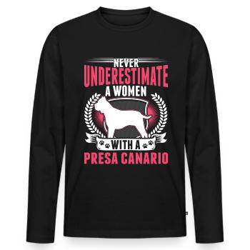 Presa Canario Mrs. Dogo Canario - Men's Premium Organic Long Sleeve Shirt - black - Front - Nico (187cm)