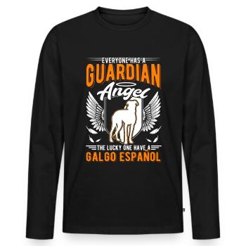 Galgo Español Schutzenegl Lévrier espagnol - T-shirt manches longues Premium bio Homme - noir - Devant - Nico (187cm)