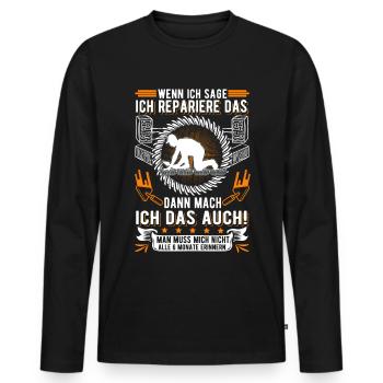 Fliesenleger 6 Monate Mosaikleger Plattenleger - Männer Premium Bio Langarmshirt - Schwarz - Vorne - Nico (187cm)