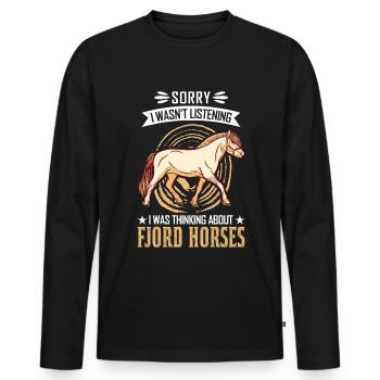 Fjord Horse Cheval norvégien Cheval Fjord Cheval - T-shirt manches longues Premium bio Homme - noir - Devant - Nico (187cm)