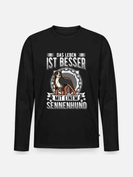 Großer Schweizer Sennenhund - Männer Premium Bio Langarmshirt - Schwarz