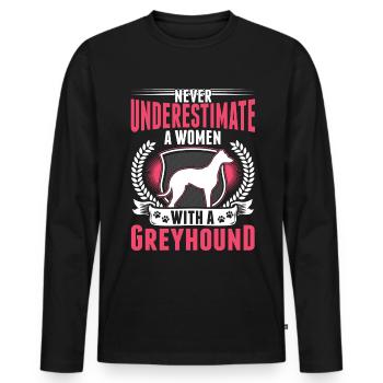 Greyhound Mrs British Greyhound - Men's Premium Organic Long Sleeve Shirt - black - Front - Nico (187cm)