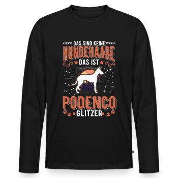 Podenco Glitzer Windhund Ibizan Hound - Männer Premium Bio Langarmshirt - Schwarz - Vorne - Nico (187cm)