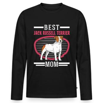 Meilleure maman Jack Russell Terrier - T-shirt manches longues Premium bio Homme - noir - Devant - Nico (187cm)