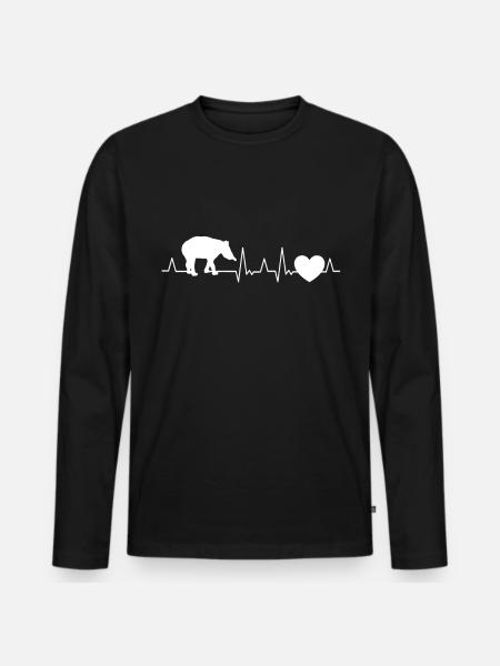 Tapir Heartbeat - T-shirt manches longues Premium bio Homme - noir
