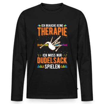 Dudelsack Therapie Dudelsackspieler - Männer Premium Bio Langarmshirt - Schwarz - Vorne - Nico (187cm)