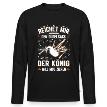 Dudelsack König Dudelsackspieler - Männer Premium Bio Langarmshirt - Schwarz - Vorne - Nico (187cm)