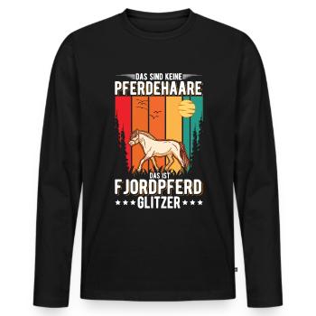 Fjordpferd Glitzer Norweger Pferd Fjord Horse - Männer Premium Bio Langarmshirt - Schwarz - Vorne - Nico (187cm)