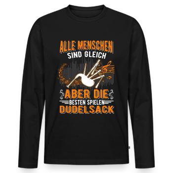 Dudelsack Dudelsackspieler - Männer Premium Bio Langarmshirt - Schwarz - Vorne - Nico (187cm)