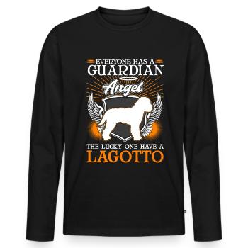 Lagotto Romagnolo Ange Gardien Truffe Recherche Chien - T-shirt manches longues Premium bio Homme - noir - Devant - Nico (187cm)
